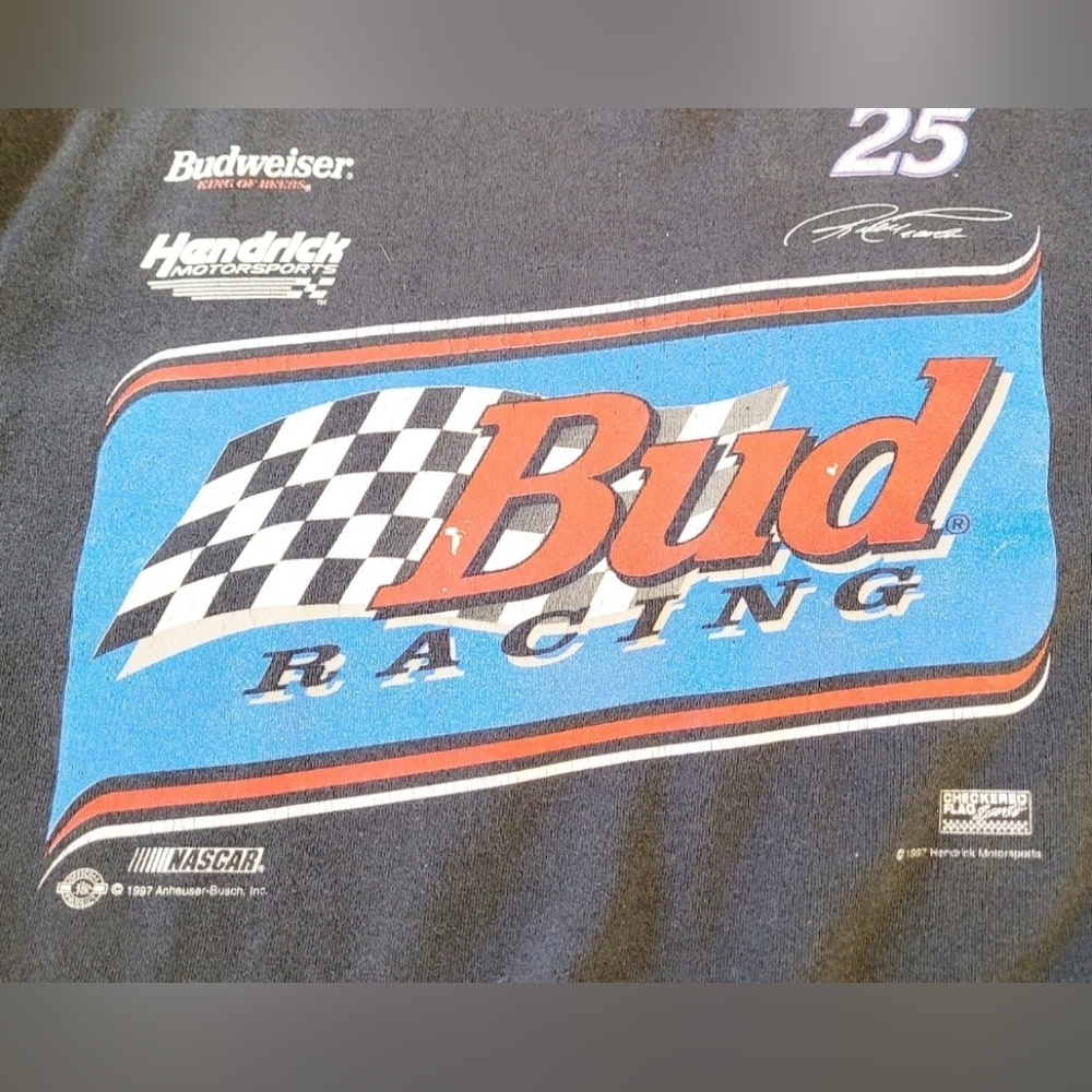 Vintage 1997 Budweiser Racing NASCAR Crewneck Sweatshirt Ricky Craven 25 USA - Picture 5 of 10